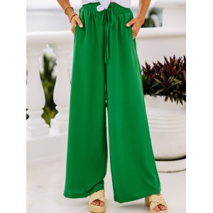 Green Wide Leg Pants