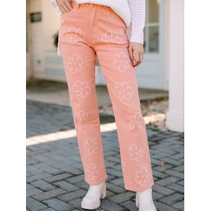 Pink Floral Pants