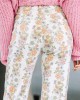 Ivory White Floral Pants