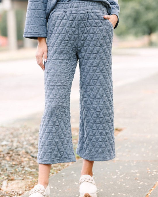 Denim Blue Quilted Pants