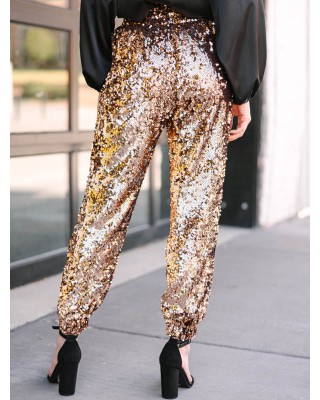 Copper color Sequin Joggers