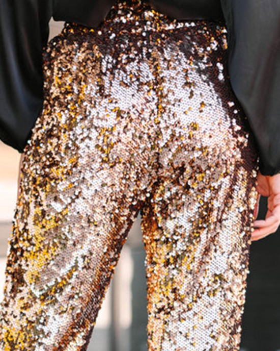 Copper color Sequin Joggers