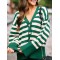 Green Striped Cardigan