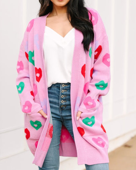 Pink Heart Cardigan