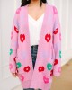 Pink Heart Cardigan