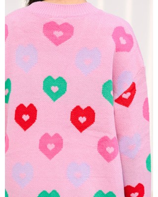 Pink Heart Cardigan