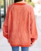 Orange Ribbed Cardigan