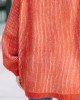 Orange Ribbed Cardigan