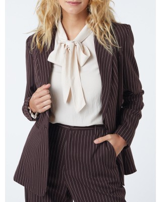 Women's Casual Pinstripe Blazer