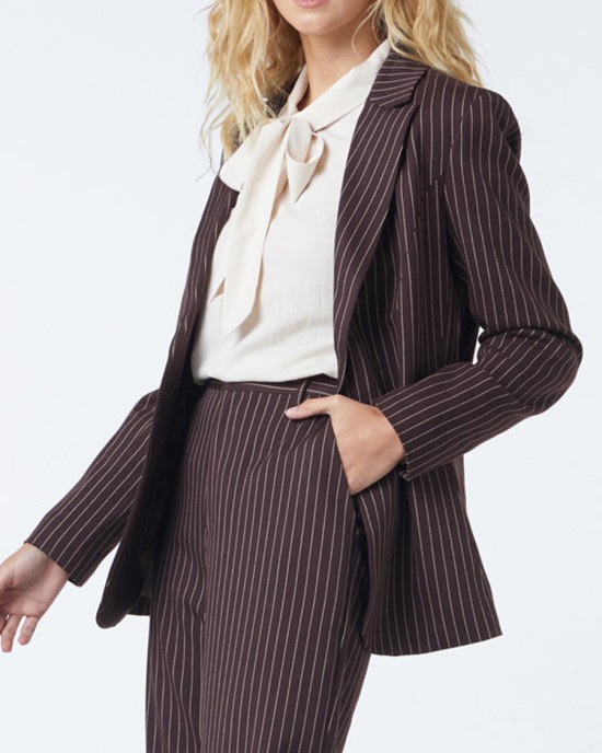 Women's Casual Pinstripe Blazer