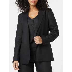 Women's black linen blazer