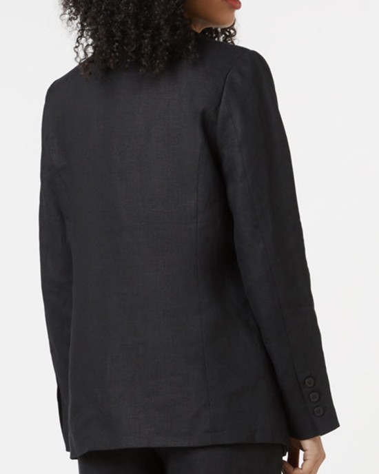 Women's black linen blazer