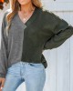 Two-tone ribbed sweatshirt