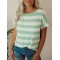 Green striped pocket T-shirt