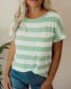 Green striped pocket T-shirt